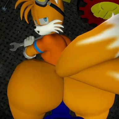 sonic (series), sonic the hedgehog, tails the fox, thordersfm, 2boys, anal, anal sex, anthro, balls, dat ass, doggy style, duo, erection, fox, fuckboy