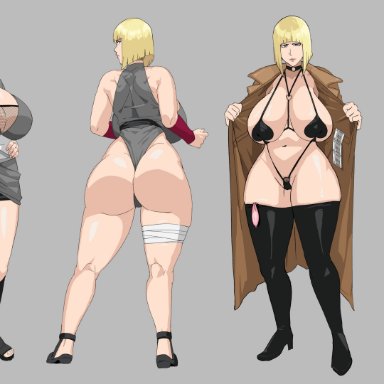 naruto, naruto (series), naruto shippuden, samui, chocobitpie, 1girls, big ass, big breasts, blonde hair, condom, female, female only, fishnets, huge breasts, large ass