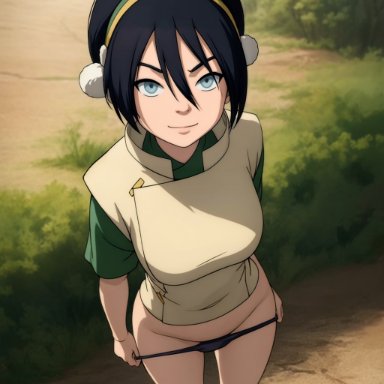 avatar legends, avatar the last airbender, nickelodeon, patreon, toph bei fong, dinixdream, 1girls, areola, areolae, athletic, athletic female, bare arms, bare breasts, bare chest, bare hips