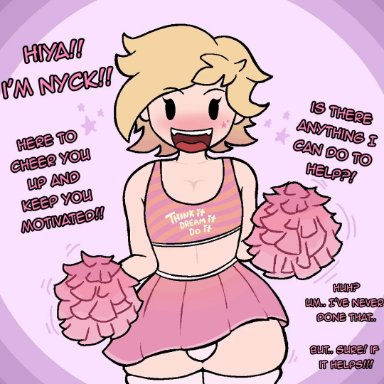 uniimom, 2boys, cheerleader uniform, cum in ass, femboy, gay, missionary, yaoi, animated, tagme, text bubble, video, voice acted