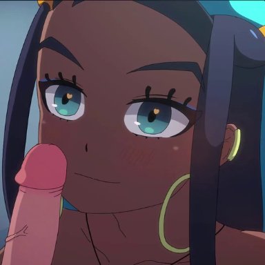 pokemon, nessa (pokemon), kamuo, straight, sound, moaning, veins, vaginal penetration, male pov, pov, interracial, cowgirl position, blow job, dark skin, dark-skinned female