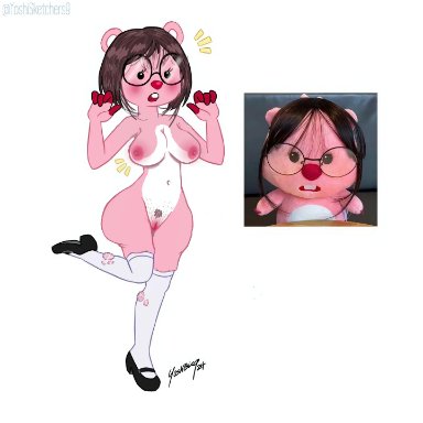 original, original character, furry, female, female only, nude female, solo female, sex toy, big breasts, big ass, brown hair, pink skin, pink body, vagina, vaginal sex