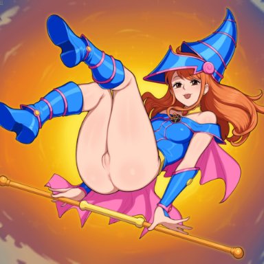 one piece, shounen jump, yu-gi-oh!, black magician girl (cosplay), dark magician girl (cosplay), nami, nami (one piece), afrobull, female, female only, pussy, vagina, post-timeskip, tagme