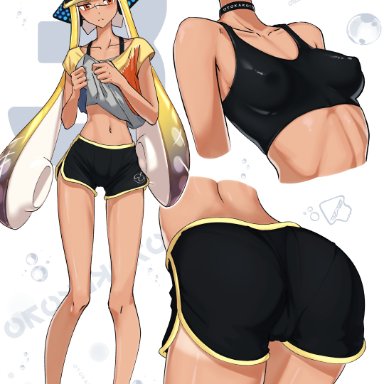 splatoon, splatoon (series), splatoon 2, splatoon 3, agent 3 (splatoon 3), agent 3 (splatoon), inkling, inkling girl, otokakoto, ass focus, back view, baggy clothing, blush, breasts, cameltoe
