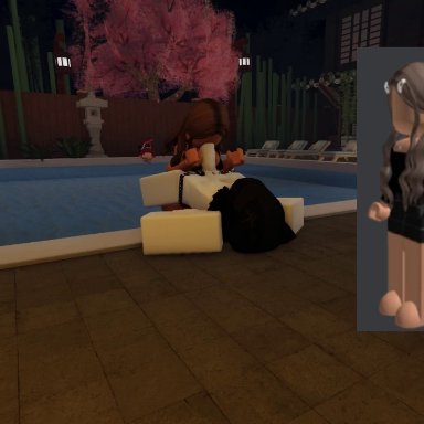 roblox, roblox studio, roblox avatar, robloxian, artist request, catsulithr34, 1boy, 1girls, blowjob, brown hair, carrying, face fucking, female, hotsprings, riding