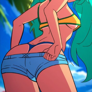 vocaloid, brazilian miku, hatsune miku, diives, 1girls, ass, big ass, big thighs, brazilian, breasts, butt, crop top, cyan eyes, cyan hair, female