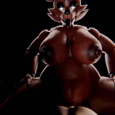 five nights at freddy's, foxy (fnaf), nastytentaclee, ass, breasts, cowgirl position, dominant female, fat ass, female, furry, male, robot, robot girl, sex, sex from behind