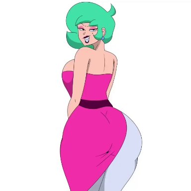 brawl stars, supercell, lola (brawl stars), ceo of lizards, 1girls, ass, back view, big ass, big breasts, big butt, big lips, breasts, bubble ass, bubble butt, busty