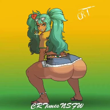 vocaloid, brazilian miku, hatsune miku, crtimesnsfw, imjustthatkinky, 1girls, ass, big ass, big breasts, big thighs, booty shorts, bounce, bouncing ass, brazil, breasts