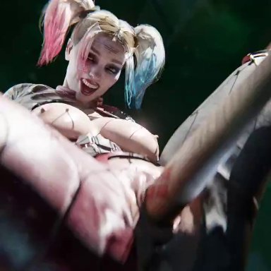 dc comics, harley quinn, brtz, 1girls, baseball bat, brtz01, female, female focus, female only, pussy grip, vaginal insertion, vaginal penetration, short playtime, shorter than 30 seconds, tagme