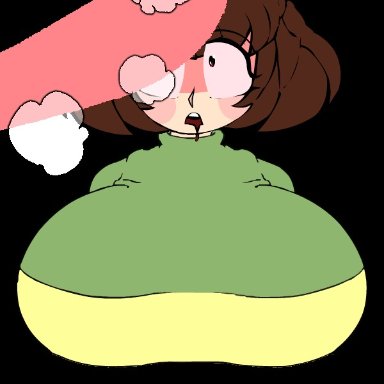 beat banger, undertale, undertale (series), asriel dreemurr, chara, darkynsfw, lastminutename, 1boy, 1girl, 1girls, bouncing breasts, breasts, drooling, eyes wide open, female