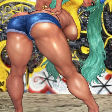 vocaloid, brazilian miku, hatsune miku, b 0 rukia, ass, bending over, bent over, bikini, bikini bottom, brazil, brazilian, brazilian female, bubble butt, butt crack, crop top