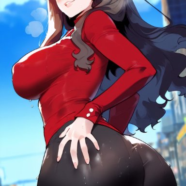 fate (series), fate/stay night, tohsaka rin, sinderellaart, 1girls, ass, ass bigger than head, big breasts, big butt, busty, female, female only, huge ass, large ass, large breasts