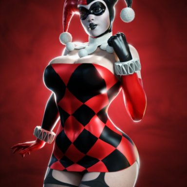 batman (series), dc, dc comics, harleen quinzel, harley quinn, harley quinn (classic), smitty34, 1girls, big ass, big breasts, breasts, curvaceous, curvy, curvy figure, female