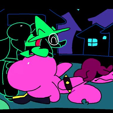 deltarune, undertale, ralsei, susie (deltarune), superiorfox, anal, anal sex, angry, big breasts, big butt, big penis, black fur, bovid, cum in ass, cum on face