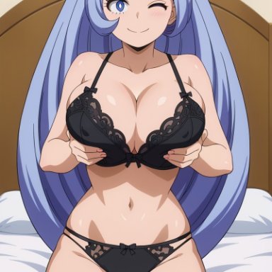 boku no hero academia, my hero academia, hadou nejire, nejire hado, aindroidparanoid, ass, bedroom, big breasts, blue eyes, blue hair, breasts, busty, cameltoe, curvy, fat ass