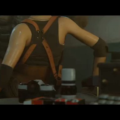 resident evil, resident evil 2, resident evil 2 remake, ada wong, claire redfield, mr x, vulint, cowgirl position, cum, cum drip, cum in pussy, cum inside, rough sex, 3d, animated