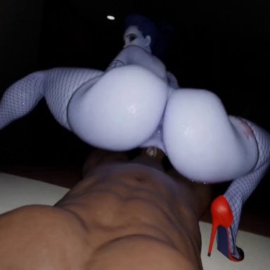 overwatch, widowmaker, deplaps72, alternate versions, ass jiggle, assertive female, bed, big ass, big penis, female, female/male, fishnet, fishnet gloves, fishnet legwear, fishnets