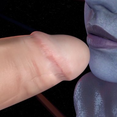 mass effect, asari, liara t'soni, ovinaxu, big ass, big belly, big breasts, big penis, bloated belly, blowjob, blue skin, cum, cum in mouth, cum on belly, cum on body