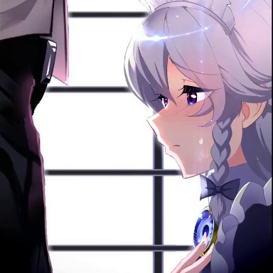 touhou, izayoi sakuya, blowjob, cum in mouth, deepthroat, fellatio, animated, sound, tagme, video