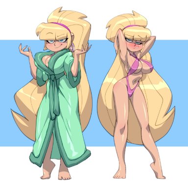 disney, disney channel, gravity falls, pacifica northwest, bigdad, darnact, 1female, 1girl, 1girls, aged up, bathrobe, big breasts, bikini, blonde, blonde female