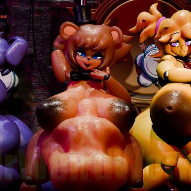 five nights at freddy's, scottgames, bonnie (cally3d), bonnie (fnaf), chica (fnaf), chiku, chiku (cryptia), freddy (fnaf), fredina (cally3d), frenni (cryptia), frenni fazclaire, cally3d, cryptiacurves, mrweirdworkz, weirderworkz