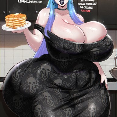 olivia pearthorn (devil daddy), original character, self insert, tradwife, devil daddy, ass, bbw, big ass, big breasts, big butt, big eyes, big nipples, black lipstick, blue eyes, blue hair