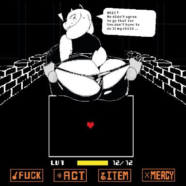 undertale, undertale (series), toriel, gosgoz, !, !!, 1girls, animal, animal ears, anthro, anus, ass, blush, boss monster, bovid