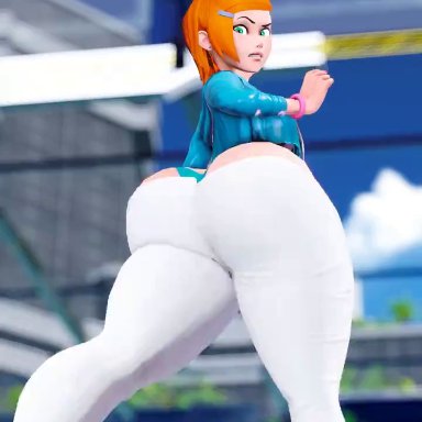 ben 10, cartoon network, honey select, gwen tennyson, prevence, 1girls, after expansion, ass cleavage, ass focus, ass jiggle, big ass, bottom heavy, breast jiggle, fat ass, female