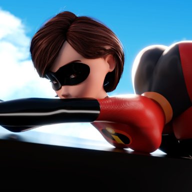 disney, pixar, the incredibles, elastigirl, helen parr, smitty34, 1girls, big ass, big breasts, big thighs, breasts, bust, busty, chest, curvaceous