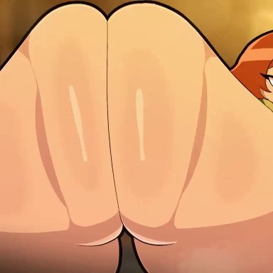 scott pilgrim, kim pine, asstronsfw, 1girls, ass, ass clapping, bending down, bending over, big ass, big breasts, big butt, breasts, clapping, clapping cheeks, female