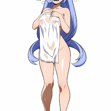 boku no hero academia, my hero academia, original, hadou nejire, nejire hado, yeyehuh, 1girls, bare arms, bare legs, bare shoulders, bare thighs, barefoot, big breasts, blue hair, blush