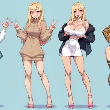 sono bisque doll wa koi wo suru, kitagawa marin, fdpdablizzard998, ass expansion, bimbo, bimbofication, breast expansion, female, hair color change, hair growth, large ass, large breasts, leotard, lip expansion, midriff