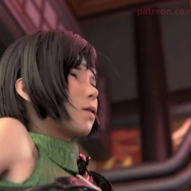 final fantasy, final fantasy vii, scarlet (ffvii), yuffie kisaragi, seejaydj, 2girls, ass, ass focus, black hair, blonde female, blonde hair, bottomless, bottomless female, classy female, dildo