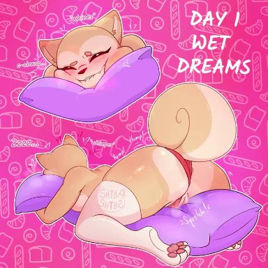 shibashibs, anthro, big ass, big breasts, female only, furry, masturbation, pillow, pillow humping, sleeping, solo, wet dream, tagme, video