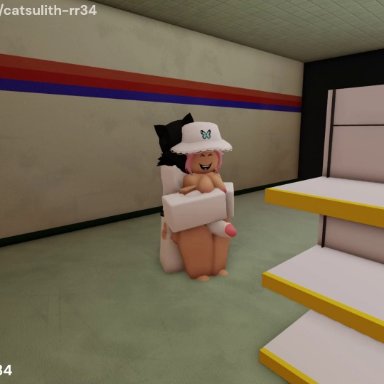 roblox, roblox studio, roblox avatar, robloxian, catsulithr34, 1boy, 1girls, assjob, cowgirl position, cum, cumshot, doggy style, facesitting, nude, pounding