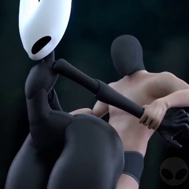 hollow knight, hornet (hollow knight), sharpybutts, ass, big butt, big thighs, bigger female, black ass, black butt, black chest, black eyes, black eyes female, black fingers, black hands, black legs