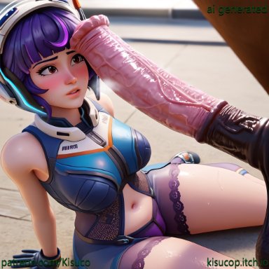 overwatch, overwatch 2, juno (overwatch), kisuco, 1boy, 1girls, absurdly large cock, cock hungry, cock worship, embarrassed female, equine, equine penis, feral on female, flaccid penis, fully clothed