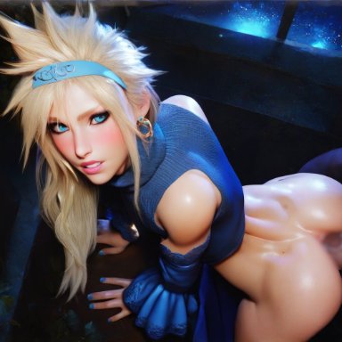 final fantasy vii, cloud strife, minority, 1femboy, 2boys, anal, anal insertion, anal sex, androgynous, big penis, blonde hair, blonde male, blue eyes, blue nail polish, blue nails