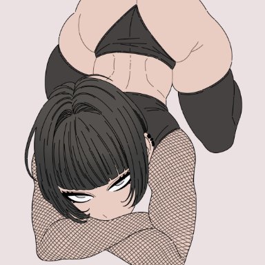 oc, original character, yoradav, 1boy, 1femboy, arched back, ass, big ass, bubble butt, cute, cute face, cute femboy, cute male, elbow gloves, eye contact