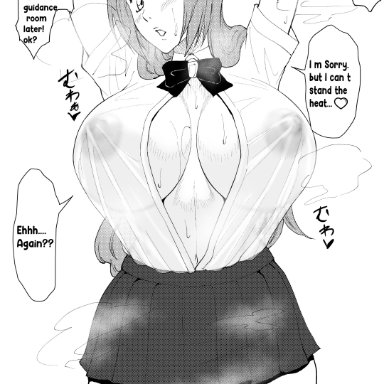 bleach, inoue orihime, iwao178, 1boy, 1girls, arms behind head, big areola, big ass, big breasts, big butt, big nipples, big thighs, breasts, cleavage, covered nipples