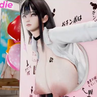 honey select, honey select 2, illusion soft, original, twitter, miyu (ye birdie), original character, ye birdie (artist), 1girls, 2boys, 3boys, 3males, against bed, ahe gao, anal