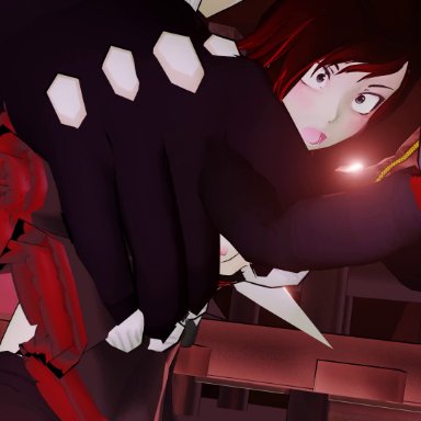 rwby, grimm (rwby), ruby rose, yang xiao long, pinkrotten, thenaysayer34, vranimeted, 2girls, ambiguous penetration, black hair, blonde hair, boots, cunnilingus, female, licking