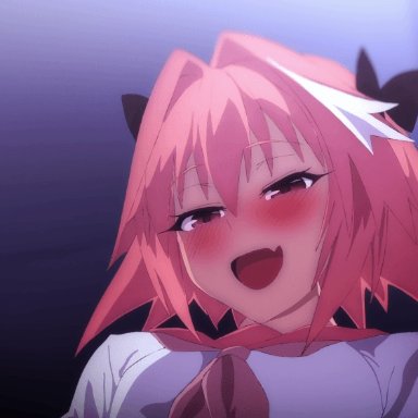 fate (series), fate/grand order, astolfo (fate), theobrobine, 1boy, 1girls, big breasts, big penis, blush, breast grab, breasts, clothing, covered in cum, cum, cum on body