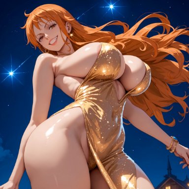 one piece, nami (one piece), alex-schura, female, female only, ai generated