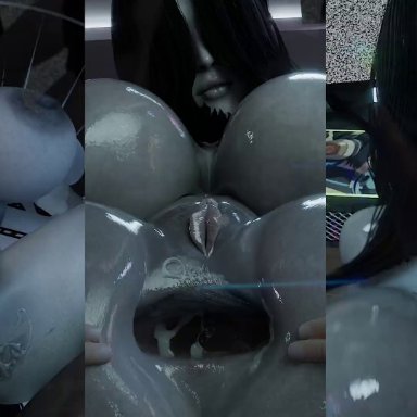 the ring, female ghost, yamamura sadako, invadernoodles, tdontran, 1boy, 5 fingers, alternate ass size, alternate body type, alternate thigh size, alternative bust size, anal, ass, ass focus, ass jiggle